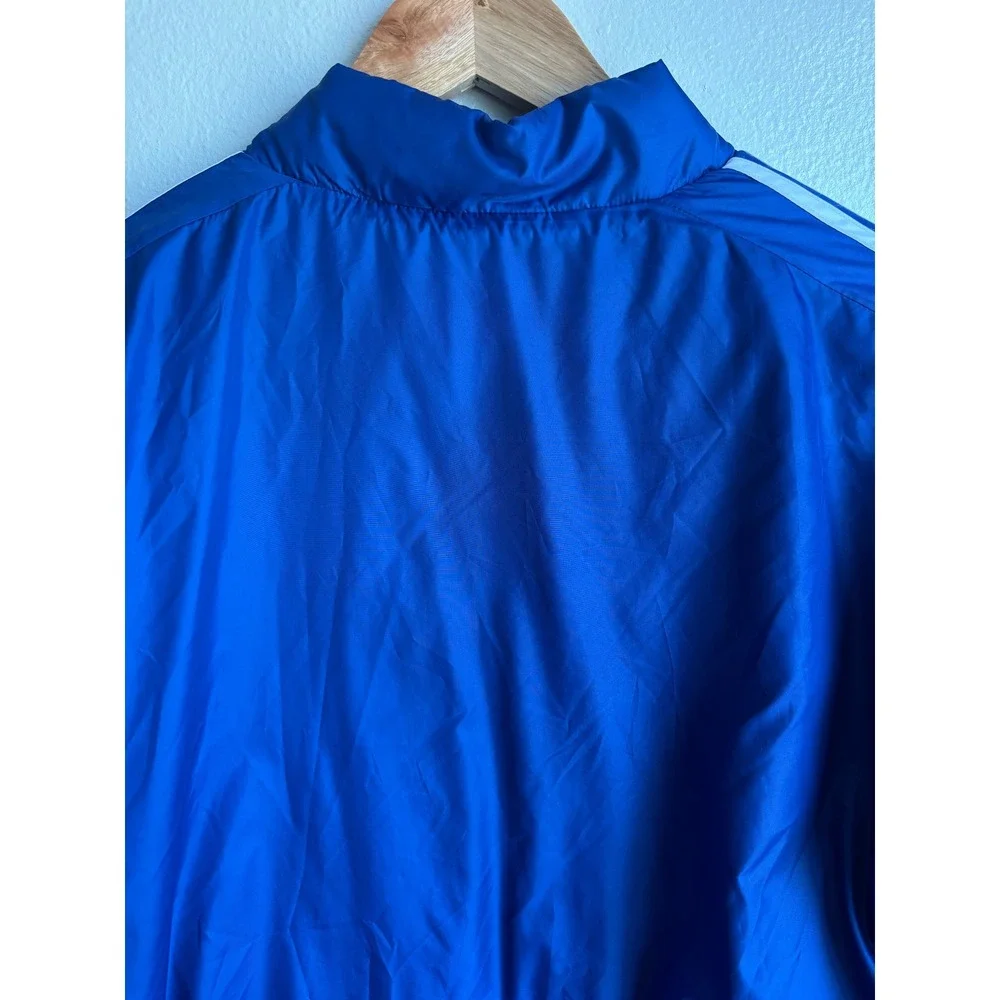 Adidas‎ Mens Blue 3-Stripes Full Zip Padded Windbreaker Jacket Size Small